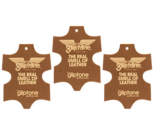 Ambientadores Gliptone (paquete de 3 ambientadores) de cuero inglés real, ambientador de coche fragancia