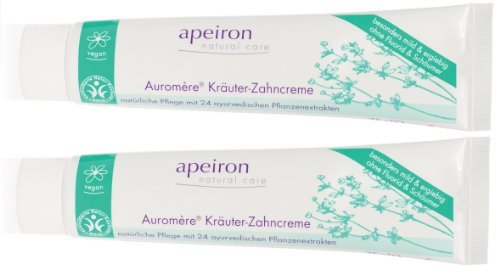 Apeiron Auromere Crema dental herbal Pasta de dientes Crema dental herbal 2x 75 ml Pack doble