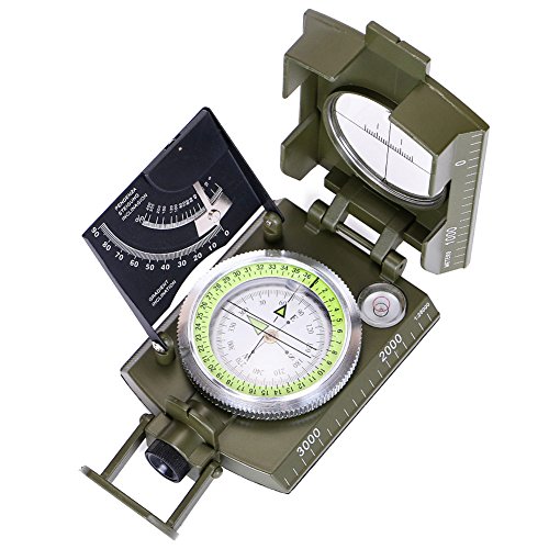 ARINO Camping Boussole Multifonction Professionnelle Orientation Militaire Portable avec Inclinomètre et Echelle Compas à Extérieur Plein Air pour Voyage, Randonné, Exploration etc