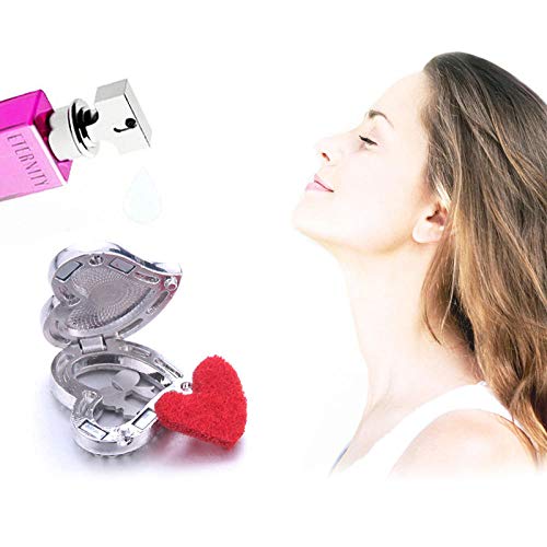 Aromaterapia Difusor De Aceite Esencial Medallón Colgante Nuevo Collar De Medallón De Aroma De Corazón Magnético De Acero Inoxidable Aromaterapia Difusor De Aceite Esencial Medallón De Perfu