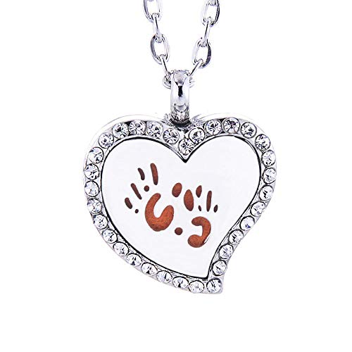 Aromaterapia Difusor De Aceite Esencial Medallón Colgante Nuevo Collar De Medallón De Aroma De Corazón Magnético De Acero Inoxidable Aromaterapia Difusor De Aceite Esencial Medallón De Perfu