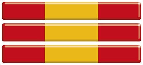 Artimagen Pegatina Bandera Rectángulo Fino Pequeño España 3 uds. 65x8,5 mm/ud. Resina
