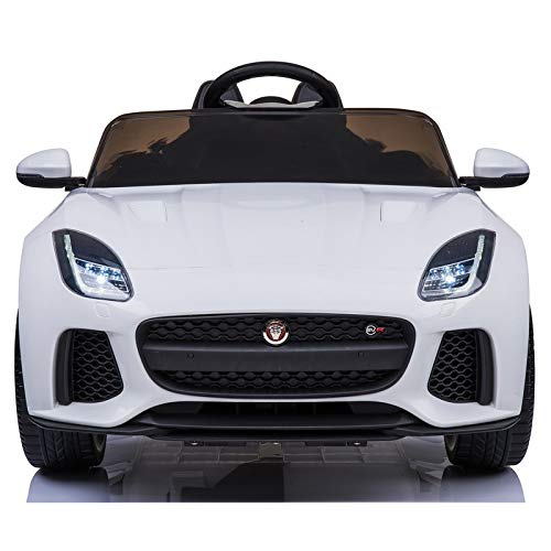 ATAA Jaguar F-Type 12v - Blanco - Coche eléctrico para niños de batería 12v Coche Infantil Licenciado con Mando Control Remoto