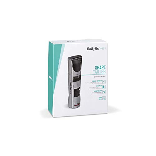 BaByliss MEN T831E | Barbero Especial Barba Larga, Con/Sin Cable, 60 min Autonomía, 2x Guías de corte 0,5-20mm y 16-35mm, Sistema recogedor de Pelo, Cuchillas Acero inox 34 mm