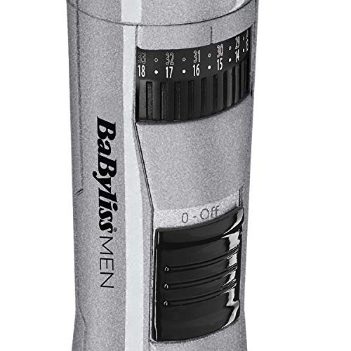 BaByliss MEN T831E | Barbero Especial Barba Larga, Con/Sin Cable, 60 min Autonomía, 2x Guías de corte 0,5-20mm y 16-35mm, Sistema recogedor de Pelo, Cuchillas Acero inox 34 mm