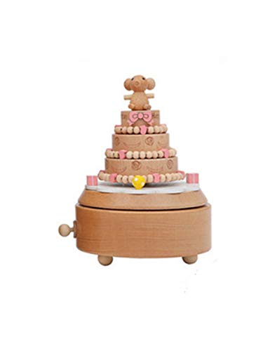 BaiXing Nueva Caja de música Creativa de Madera Que Gira la Caja de música Feliz cumpleaños casa for Enviar Decoraciones de Regalo de cumpleaños de los niños