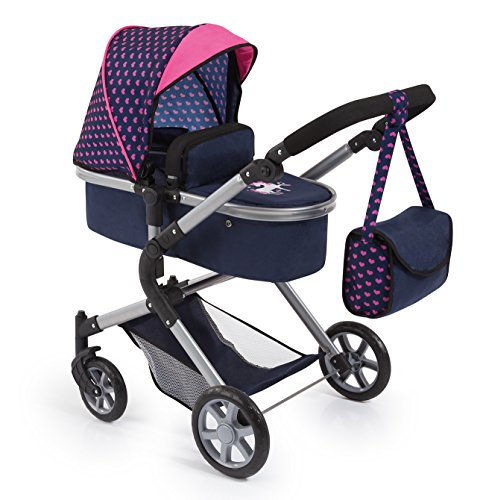 Bayer Desing- Cochecito muñecas Combi Neo Pro, Color Bleue Avec UNE Licorne et Motif Rose (Bayer Design 18154AA)