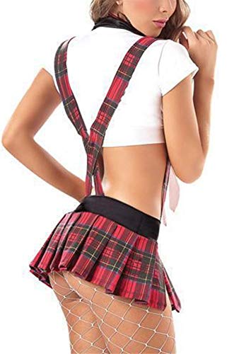 BeeMuse Trajes Colegiala Enfermera Picardias Disfraces Schoolgirl Lencería Vestido Cosplay Uniforme para Mujeres