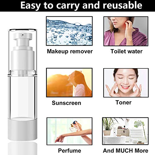 BETOY 30 Ml Botellas de Bomba sin Aire Vacío, Botella Bomba Transparente, 4 Piezas Botellas de Aerosol Spray, Cosméticos Botella de Bomba de Esencia Loción Perfume