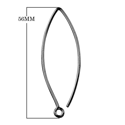 Black Rhodium Overlay Calibre 20 Marquise Forma Elegante Alambre Limpio Simplemente El Mejor Earwire Elegante FR-109-56MM