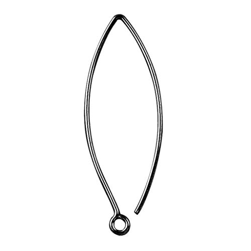 Black Rhodium Overlay Calibre 20 Marquise Forma Elegante Alambre Limpio Simplemente El Mejor Earwire Elegante FR-109-56MM