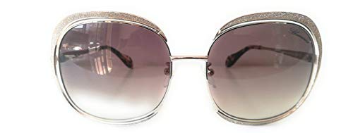 Blumarine Mod. SBM122_ Gafas de sol de mujer, marco cuadrado de metal con pestañas doradas al perfecto estilo Brillo dorado y lente marrón.