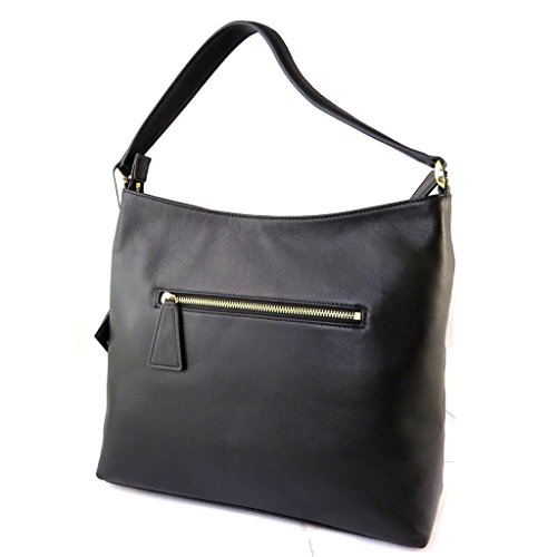 Bolsa de cuero 'Ted Lapidus'negro - 32x27x12 cm.