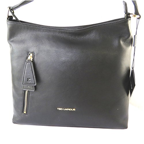 Bolsa de cuero 'Ted Lapidus'negro - 32x27x12 cm.
