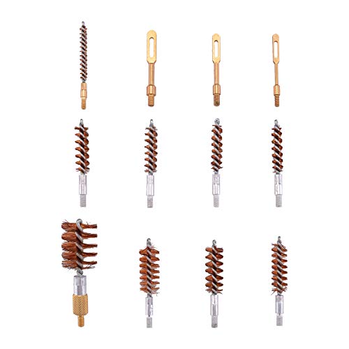BOOSTEADY Kit de Limpieza para Pistola .17.22/.223/5.56MM.243.280.30.357/9MM.40.45 12GA Multi Calibre Cepillo de fósforo con Orificio roscado elástico Flexible Cable Revestido