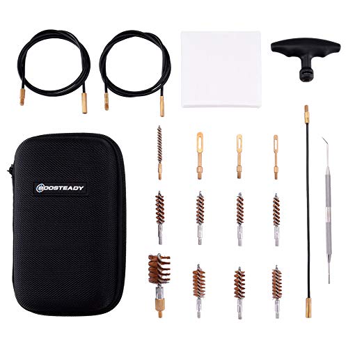 BOOSTEADY Kit de Limpieza para Pistola .17.22/.223/5.56MM.243.280.30.357/9MM.40.45 12GA Multi Calibre Cepillo de fósforo con Orificio roscado elástico Flexible Cable Revestido