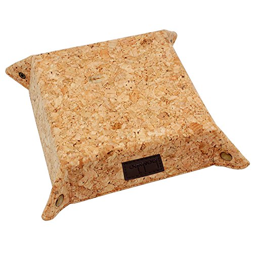 Boshiho - Caja de almacenamiento de corcho para guardar llaves, monedas, EDC Valet, bandeja para cambio de mesita de noche, regalo ecológico
