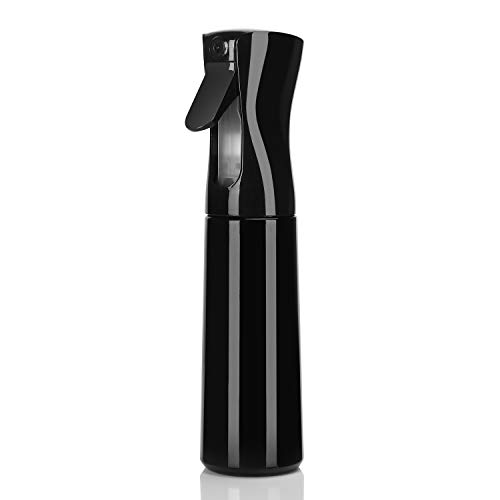 Botella Pulverizador Agua Peluqueria Fina Niebla Pulverizador Continuo Pulverizador Recargable Vacío spray Rizos pulverizar para Pelo Cara Plantas 300ML Negro