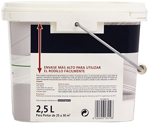 Bruguer - Techos pintura plástica mate - Color blanco luminoso - 2.5 l