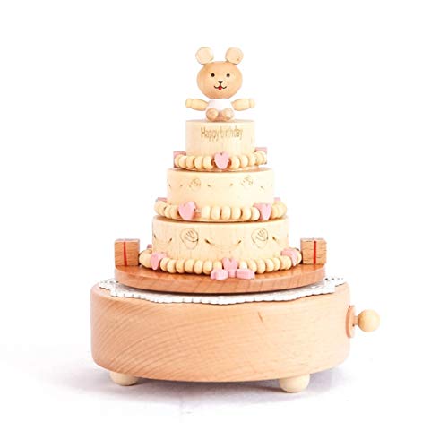 Caja de música Caja de música Feliz cumpleaños Boutique for niños Cumpleaños de niños y niñas de Madera Regalo Creativo del día de San Valentín