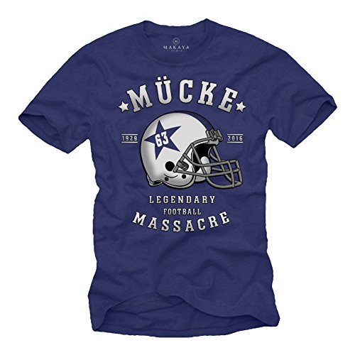 Camiseta Futbol Americano MÜCKE 63 Casco - Retro Azul XL