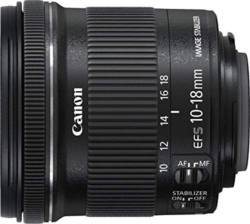 Canon EF-S 10-18 mm f:4.5-5.6 IS STM - Objetivo para Canon (Estabilizador óptico), color negro