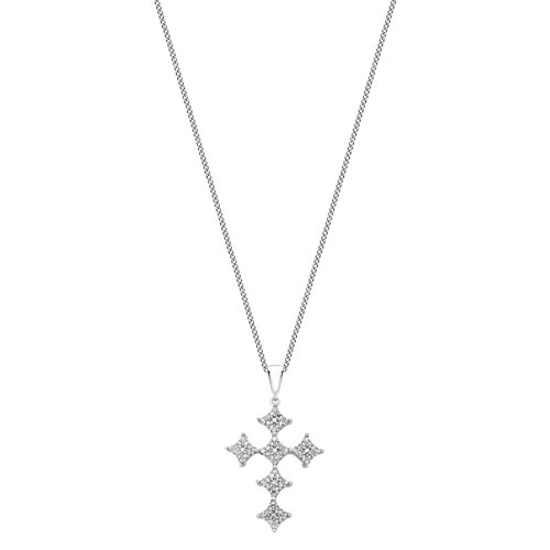 Carissima Gold Collar de mujer con oro blanco de 9 quilates (375/1000), diamante, 46 cm