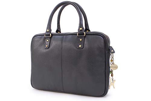 CATWALK COLLECTION - Bolso de Mujer Para Trabajo/Oficina - Cuero Vintage - SIENNA - Negro