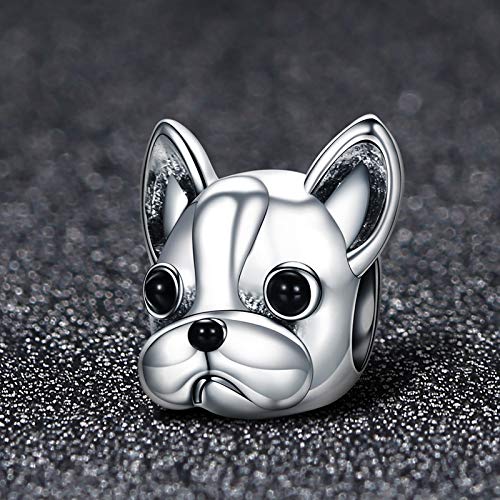 Charms Bead Bulldog, Mujer Charm Pandora Joyería de Plata Chapado Cachorro Perro Animal Vintage Pulseras Accesorios Para Perros El Mejor Regalo