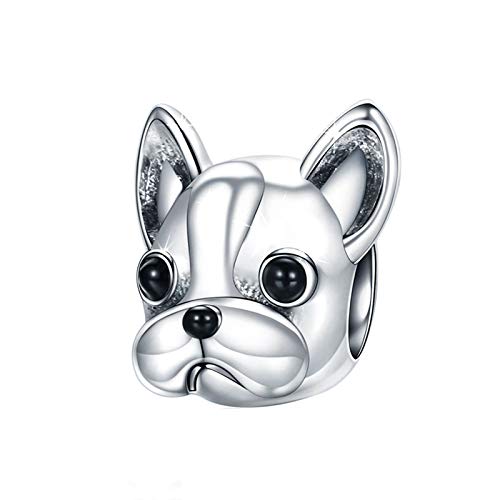 Charms Bead Bulldog, Mujer Charm Pandora Joyería de Plata Chapado Cachorro Perro Animal Vintage Pulseras Accesorios Para Perros El Mejor Regalo