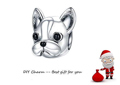Charms Bead Bulldog, Mujer Charm Pandora Joyería de Plata Chapado Cachorro Perro Animal Vintage Pulseras Accesorios Para Perros El Mejor Regalo
