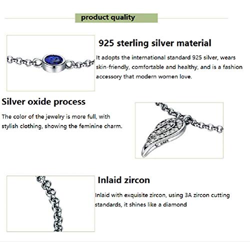 CHOUCHOU Colgante Pendientes S925 Pulsera de Plata esterlina Pulsera de ala de Duende Femenino Pulsera