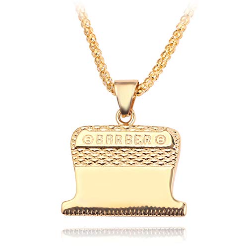 Collar Colgante Oro Plata Peinado Colgante Collar Mini Hair Styler Joyas para Hombres Corte De Pelo Collar-2