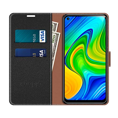 COODIO Funda Xiaomi Redmi Note 9 con Tapa, Funda Movil Xiaomi Redmi Note 9, Funda Libro Xiaomi Redmi Note 9 Carcasa Magnético Funda para Xiaomi Redmi Note 9, Negro