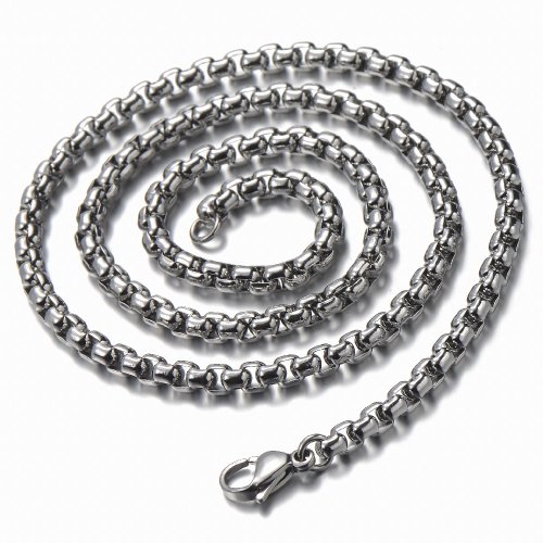 COOLSTEELANDBEYOND Vintage Horóscopo Zodiaco Signos Acuario Aquarius Perro Etiqueta Dog Tag Colgante Collar Acero Inoxidable, Cadena de Trigo 75CM, Doce Constelaciones, Hombre Mujer