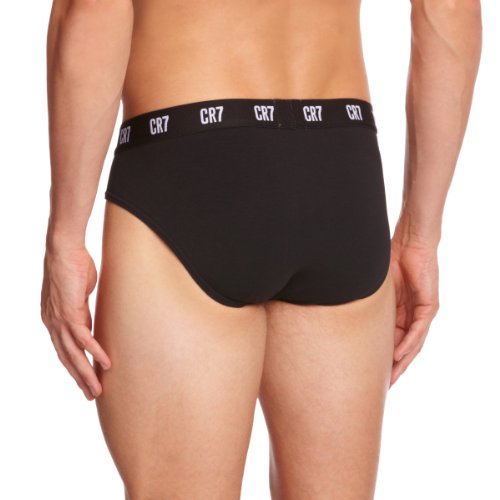 CR7 Cristiano Ronaldo - Basic - Slip Deportivo Hombre - Alto Contenido en algodón - Negro - Tamaño XXL (CR7-JBS-8100-66-900-2XL)