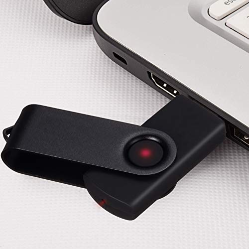 DataOcean 2 Piezas USB 2.0 64GB Memorias USB PenDrives Giratoria Pen Drive 64 GB Unidad Flash (2 X 64GB Negro Plata)