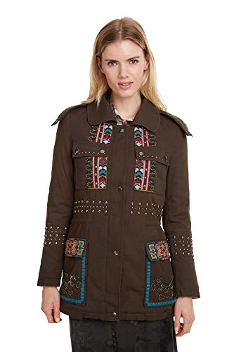Desigual Coat Lena Abrigo, Grün (Grün Flasche 4009), 44 para Mujer