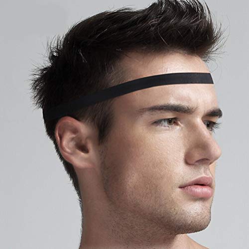 Diadema Deportiva,6 Pack Deportes Headbands Elásticas Antideslizantes Grueso Cinta de Pelo Bandas para Cabeza con Agarre de Silicona Muñequeras para Mujeres Hombres Unisex Jogging Yoga Fútbol