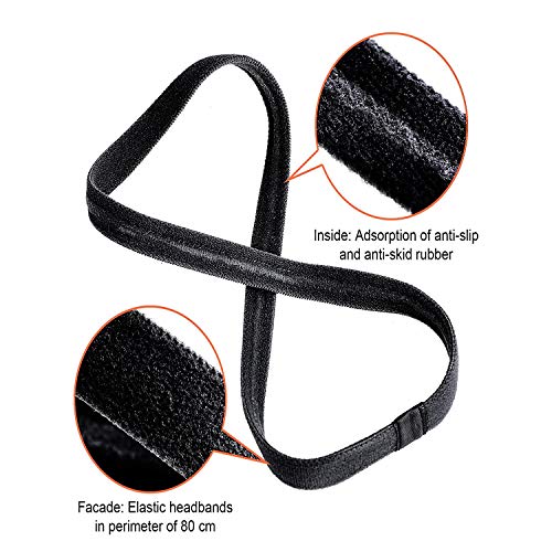 Diadema Deportiva,6 Pack Deportes Headbands Elásticas Antideslizantes Grueso Cinta de Pelo Bandas para Cabeza con Agarre de Silicona Muñequeras para Mujeres Hombres Unisex Jogging Yoga Fútbol