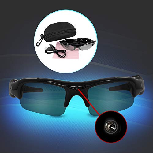 Eaxus®️ Gafas de Video de acción/Gafas de espía/Gafas de cámara. cámara de acción con Gafas de Sol - Mini cámara y micrófono. Cámara de Video Oculta, cámara de vigilancia VGA