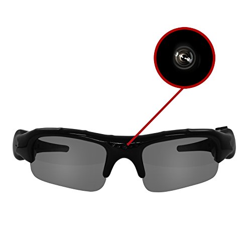 Eaxus®️ Gafas de Video de acción/Gafas de espía/Gafas de cámara. cámara de acción con Gafas de Sol - Mini cámara y micrófono. Cámara de Video Oculta, cámara de vigilancia VGA