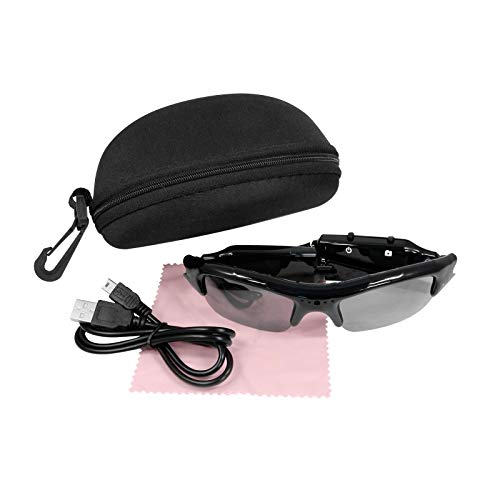 Eaxus®️ Gafas de Video de acción/Gafas de espía/Gafas de cámara. cámara de acción con Gafas de Sol - Mini cámara y micrófono. Cámara de Video Oculta, cámara de vigilancia VGA