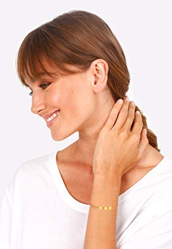 Elli Pulseras Colgante para mujer con chapas de estilo bohemio moderno en plata esterlina 925 bañada en oro
