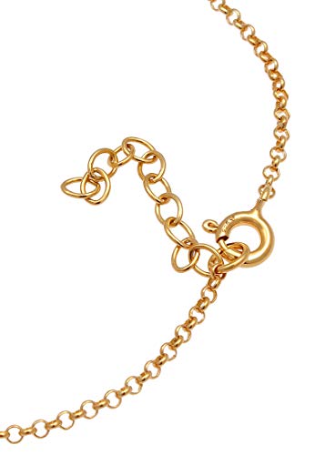 Elli Pulseras Colgante para mujer con chapas de estilo bohemio moderno en plata esterlina 925 bañada en oro