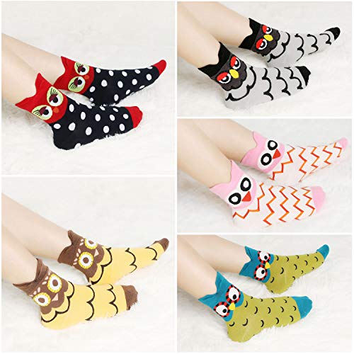 Emooqi Mujer Calcetines, 6 Pares Calcetines De Algodón Niña Calcetines Divertidos｜Acogedor Transpirable｜EU Tamaño 35~42｜Para Mujeres y Niñas Regalos De San Valentín De Uso Diario (Perro lindo)