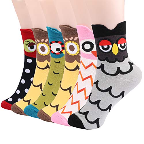 Emooqi Mujer Calcetines, 6 Pares Calcetines De Algodón Niña Calcetines Divertidos｜Acogedor Transpirable｜EU Tamaño 35~42｜Para Mujeres y Niñas Regalos De San Valentín De Uso Diario (Perro lindo)