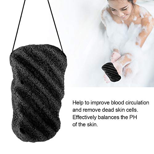 Esponja Konjac - Tipo de onda larga, Konjac corporal de gran tamaño, Aleteo facial de lavado, Esponjas faciales naturales para el cuidado corporal, seco, 6 colores (Color : Bamboo Charcoal)