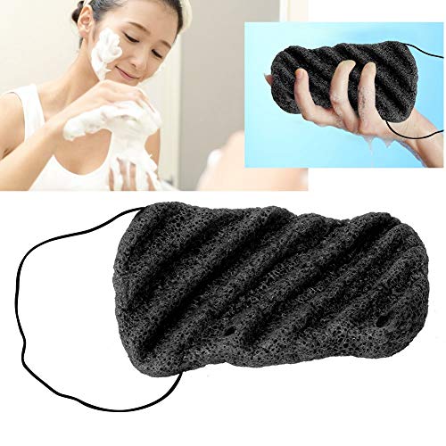 Esponja Konjac - Tipo de onda larga, Konjac corporal de gran tamaño, Aleteo facial de lavado, Esponjas faciales naturales para el cuidado corporal, seco, 6 colores (Color : Bamboo Charcoal)