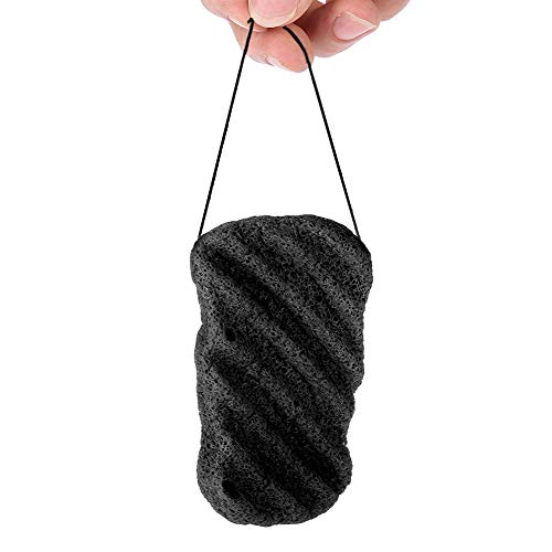Esponja Konjac - Tipo de onda larga, Konjac corporal de gran tamaño, Aleteo facial de lavado, Esponjas faciales naturales para el cuidado corporal, seco, 6 colores (Color : Bamboo Charcoal)